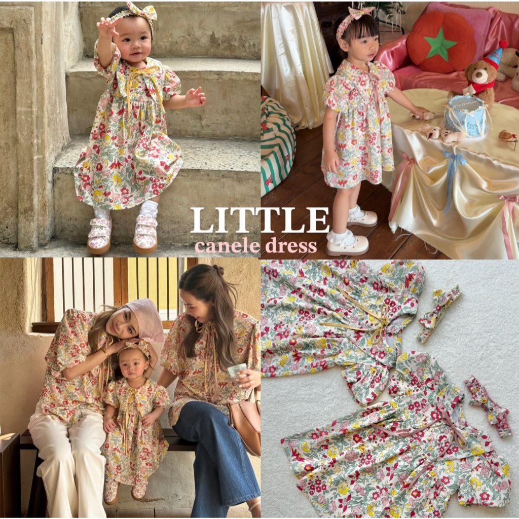 LITTLE canele dress • สี little paopei แถมโบว์คาดผม & เชือก - ผ้าเย็น นุ่ม ลื่น