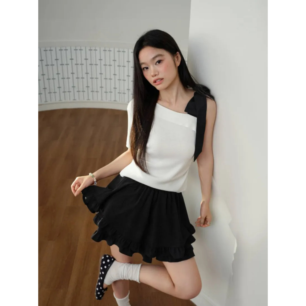 [พรีออเดอร์] ❤KUOSE : Elastic Waist Layered Ruffle Shorts❤