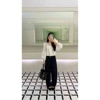 Plsme.bkk ~ “Manna lace top” เสื้อแขนยาวแต่งลูกไม้ (เฉพาะเสื้อ)