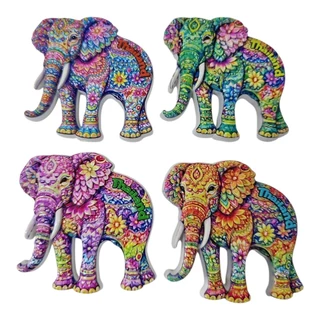 JAแม่เหล็กติดตู้เย็นช้างไทยแลนด์ เรซิ่น 3D ลายช้างมงคล Thailand Souvenir