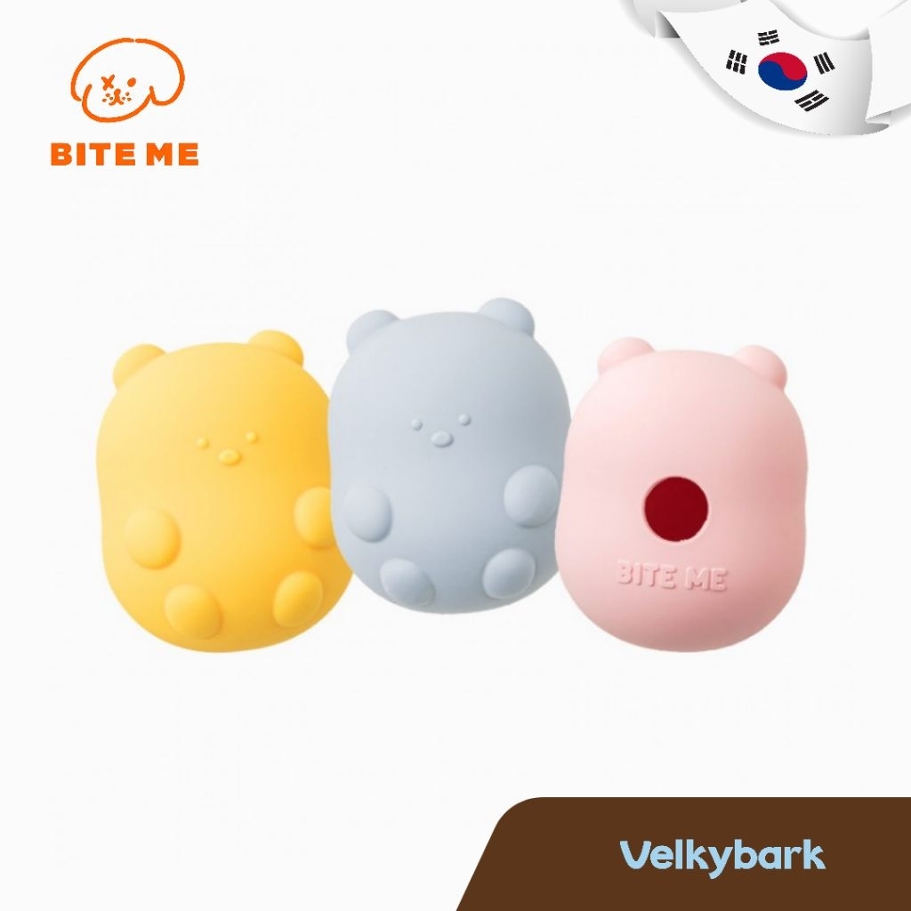 VELKYBARK [พร้อมส่ง] Bite me 🇰🇷 Jelly Bear Silicone Nosework Ball ของเล่นยางกัดซิลิโคนสำหรับสัตว์เลี้ยง ของเล่นซ่อนขนม