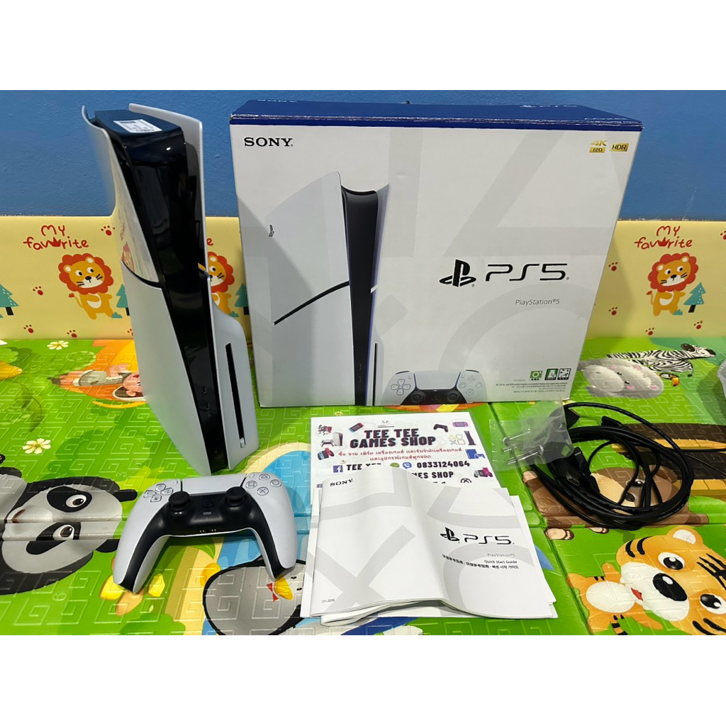 Ps5 slim 1tb disc ครบกล่องมือสอง  เล่นได้ทั้งแผ่นและดิจิตอล อุปกรณ์ครบชุดพร้อมเล่น