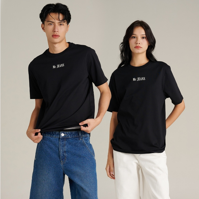 Mc JEANS (แม็คยีนส์) Online Exclusive เสื้อยืดผู้ชาย เสื้อยืดแขนสั้น ทรงเรกูลาร์ มีให้เลือก 6 สี MTTPB87