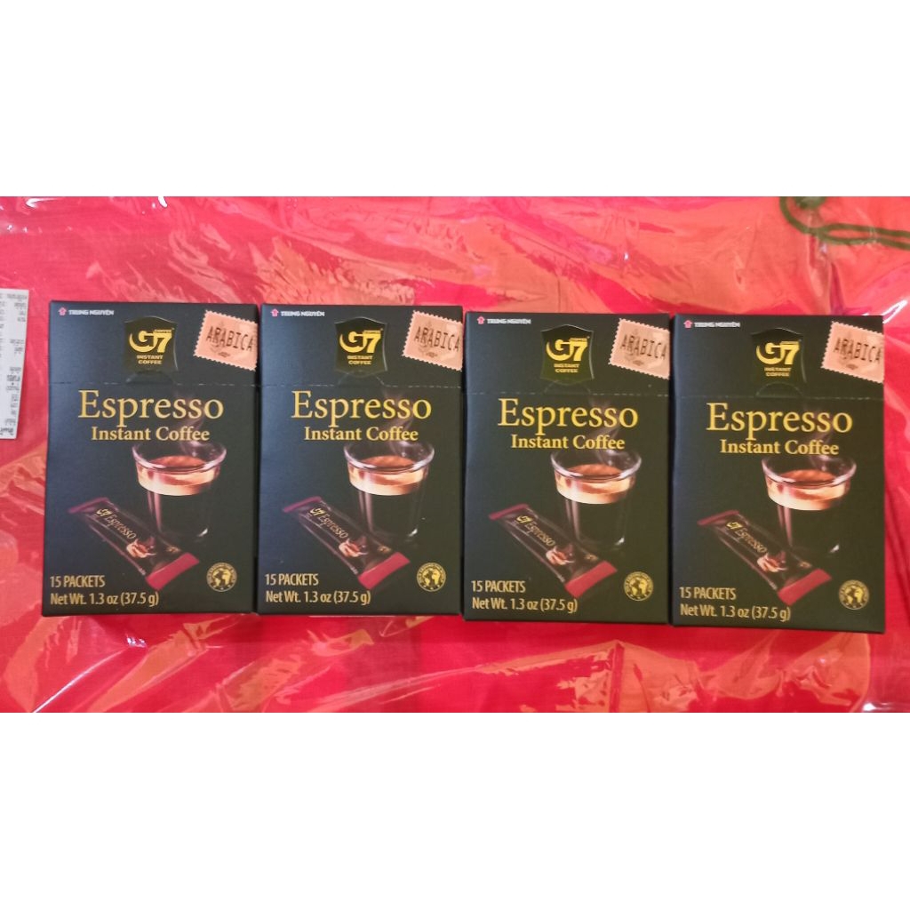 กาเเฟดำ จี7 15ซอง Black coffee arabica Espresso instant coffee G7 กลิ่นหอม เข้มข้น