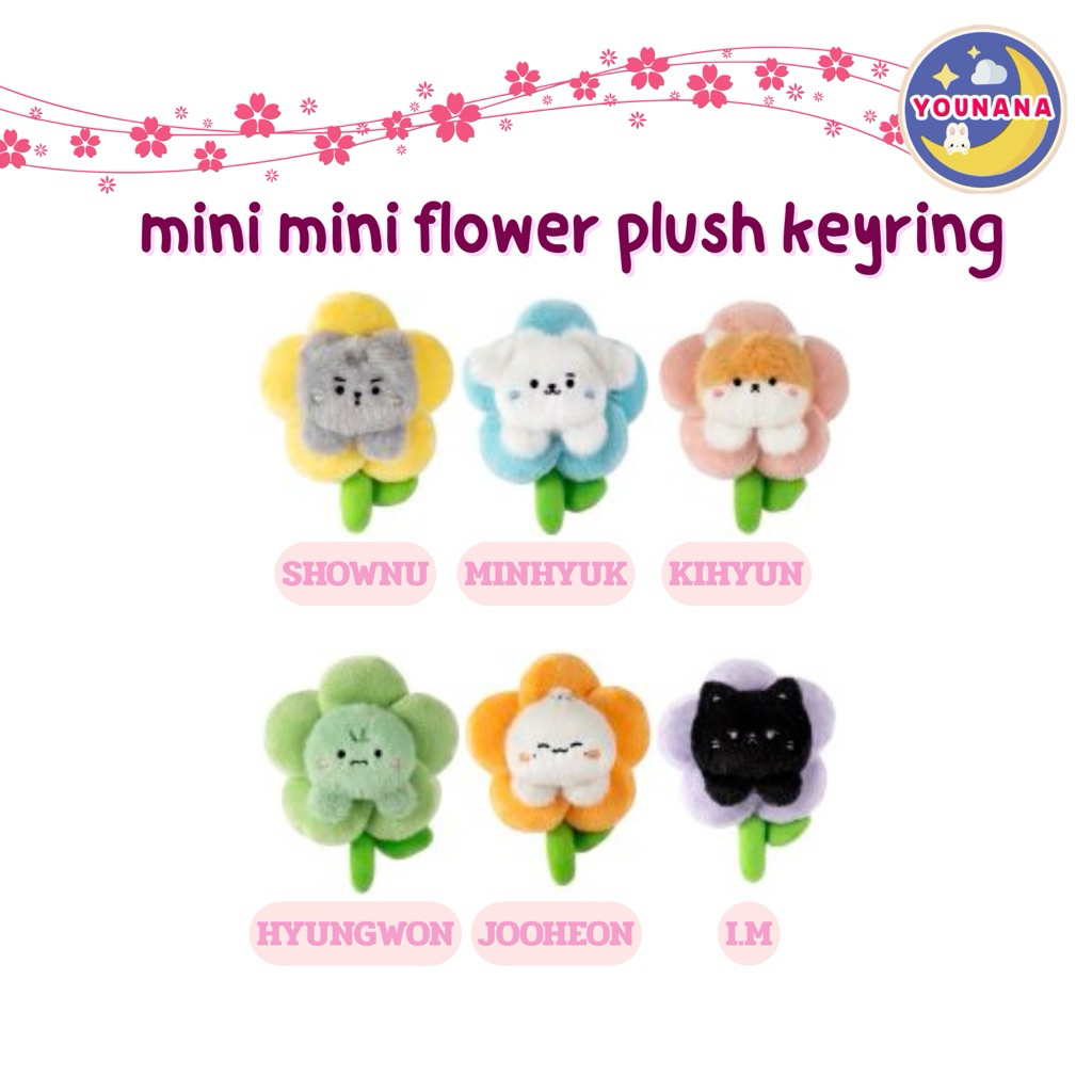 พร้อมส่ง✅  MONSTA X - MONMUNGCHI x SWEET BLOSSOM 🌸  MINIMINI FLOWER PLUSH KEYRING ( ระบุเมมเบอร์ )