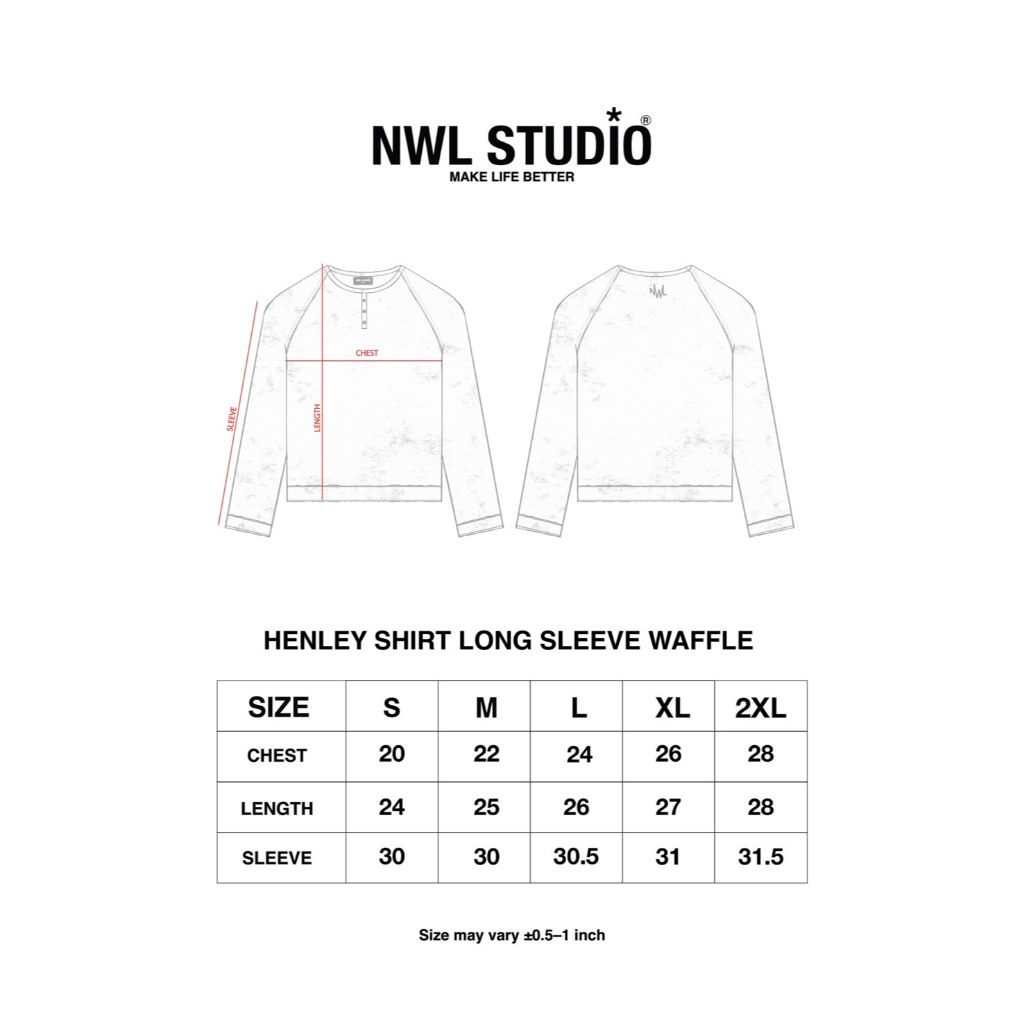 Henley Shirt long Sleeve Waffle / เสื้อเฮนรี่ แขนยาว ผ้าวาฟเฟิล คอกระดุม ราคา ถูกที่สุด ดีลบีเคเค แกลเลอรีภาพที่ 9
