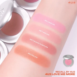 ถูก/แท้/มีไลฟ์ (2 ชิ้น 299.-) บลัชออน 4U2 Love Me More Matte Blush บลัชแมท บลัชตลับกลม ปัดแก้ม เนื้อนุ่ม พิกเมนต์แน่น