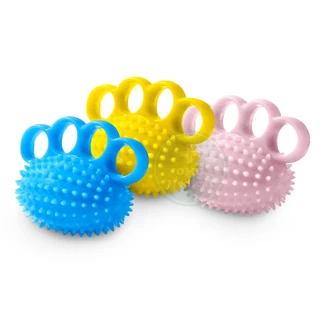 ลูกบอลบริหารมือ สอดนิ้ว ทรงรักบี้ มีปุ่มนวด บอลหนาม Hand Grip Ball กายภาพมือ เสริมแรงบีบ นิ้วล็อค บริหารนิ้ว ผู้สูงอายุ