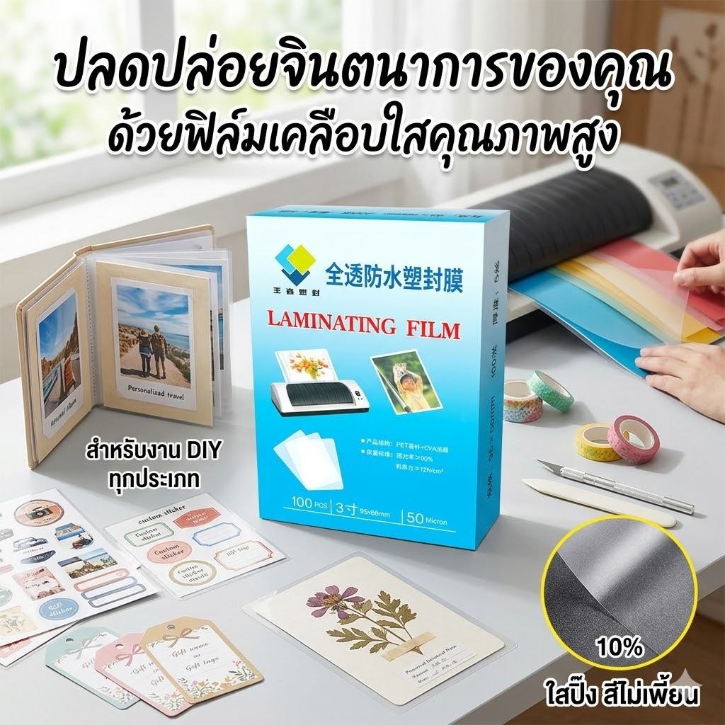พลาสติกเคลือบบัตร สำหรับเครื่องเคลือบบัตรขนาด: A 6 ที่เคลือบบัตร แผ่นเคลือบ a4