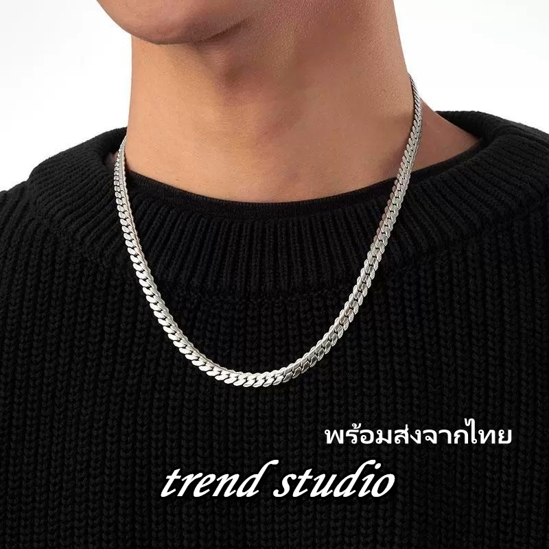 สร้อยคอกระดูกงูสไตล์ฮิปฮอป การออกแบบที่เรียบไม่มีส่วนยื่นออกมา มีการออกแบบลวดลายบนพื้นผิว มีสไตล์และไม่ลอกหรือคล้ำ