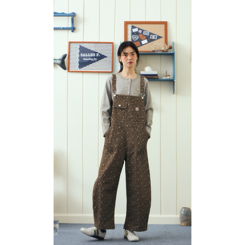 [Pre-Order สี Soft Blue Bloom ส่ง 12/04, สี Brown Bloom ส่ง 30/04] Donna Overall เอี๊ยมลายดอกทรงบาเรล