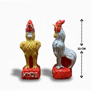 ไก่แก้บนปูนปั้น ไก่ถวายไอ้ไข่ ไหว้พระเจ้าตากสิน ไก่ไหว้พระนเรศวร ไก่ชน ไก่เงินไก่ทอง ขนาด 13 เซน สำหรับงานพิธีกรรม