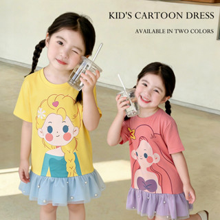 Betterland สไตล์เกาหลี เดรสเด็กหญิง การ์ตูนน่ารักระบายสำหรับ…