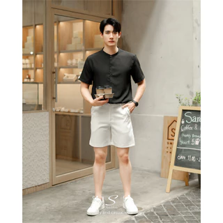 [ส่งทันที กทม.1 วัน] S10: เสื้อเชิ้ตคอตั้ง แขนสั้น สีพื้นสไตล์เกาหลี มีไซซ์ M L XL 2XL ผ้านิ่ม ใส่สบาย ไม่ร้อน ยับยาก