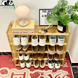 【ป้องกันปลวก】ชั้นวางรองเท้าไม้ไผ่กันปลวก 3-7 ชั้น ชั้นวางรองเท้าไม้ไผ่ ทนทานและแข็งแรง ประกอบง่าย จัดส่งภายใน 4 ชั่วโมง