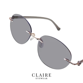CLAIRE : (แว่นสายตาสั้นขานิ่ม) รุ่น " Nami " กันแดดUV400 ออกแดดเลนส์เปลี่ยนสี "เทาดำ" | Glasses