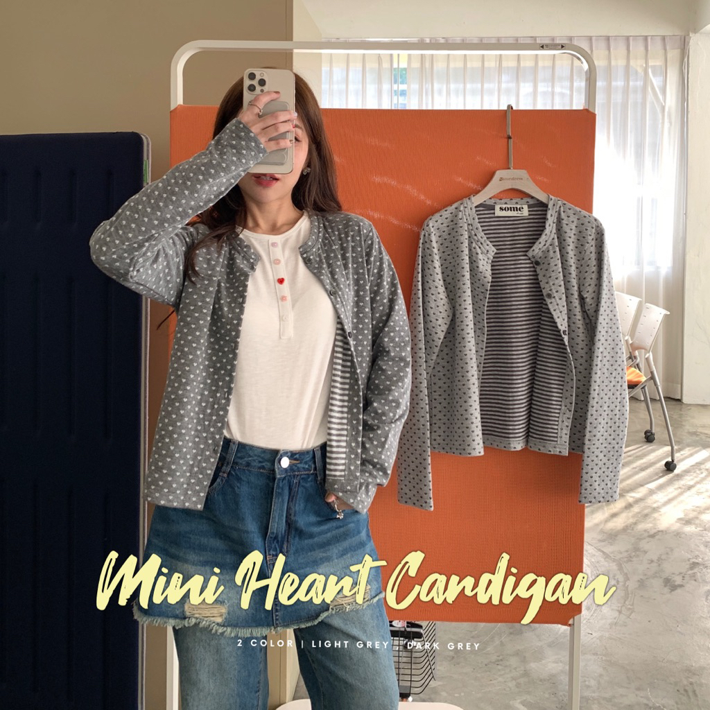 SOMEDRESS | Mini Heart Cardigan เสื้อยืดแขนยาว กระดุมหน้า