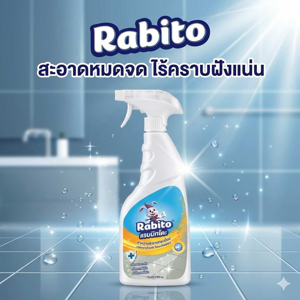 (แบบทดลองใช้ 1 ขวด) Rabito ผลิตภัณฑ์ทำความสะอาดกระเบื้อง น้ำยาขจัดคราบห้องน้ำ 2 โหมด (สเปรย์ละออง/โฟ