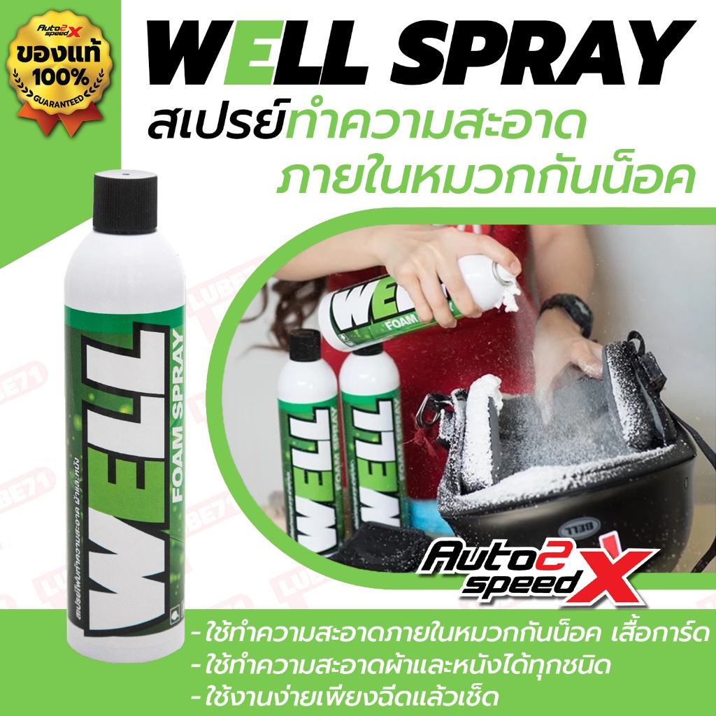 LUBE71 WELL SPRAY สเปรย์โฟมทำความสะอาดภายในหมวกกันน็อค 55 / 600 มล.
