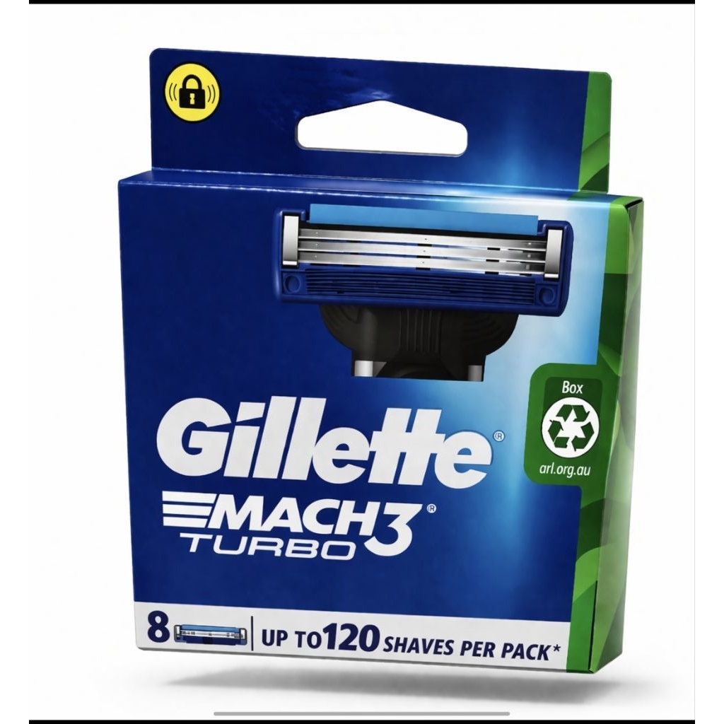 Gillette ยิลเลตต์ Mach 3 Turbo ใบมีดโกน 8 ชิ้น