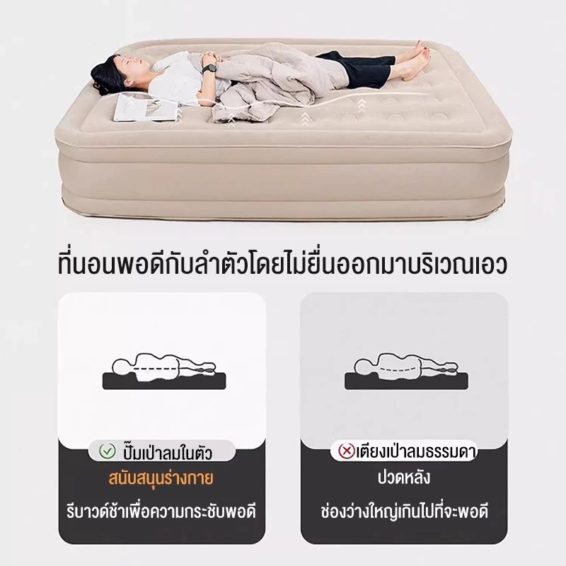 ที่นอนลมพองอัตโนมัติ Acora พร้อมปั๊มในตัว แคมป์ปิ้ง PVC 40 ซม thumbnail 5
