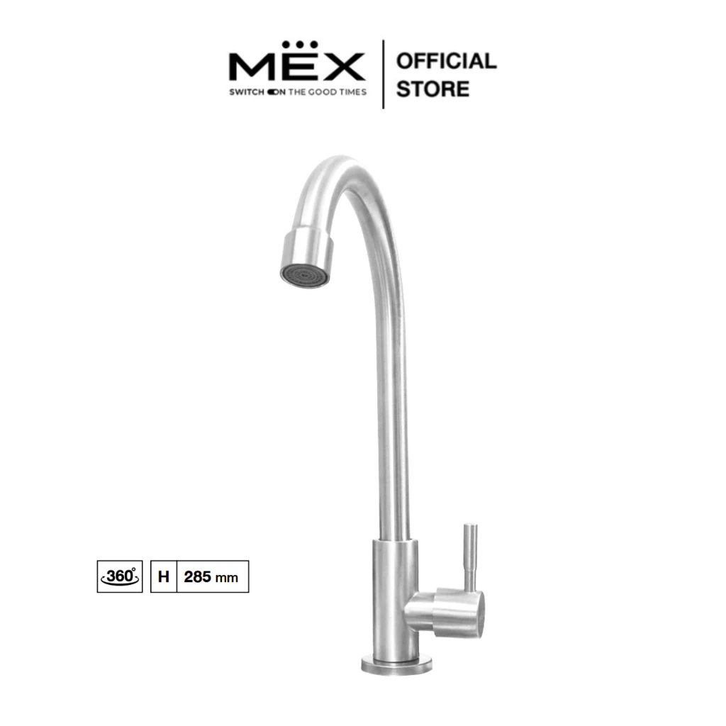MEX ก๊อกน้ำเย็น รุ่น TP234 (สีสเตนเลส สตีล) ชนิดติดตั้งบนเคาน์เตอร์ สำหรับอ่างล้างจาน