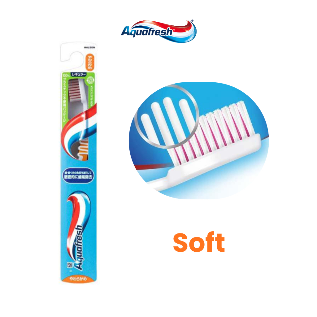 Aqua Fresh Toothbrush Soft แปรงสีฟัน ขนนุ่ม ทำความสะอาดฟันและเหงือก