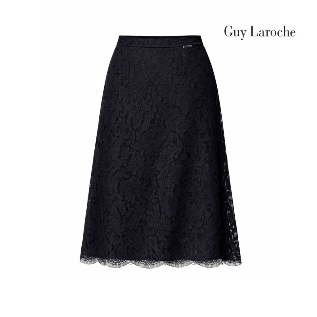Guy Laroche Skirt Luxury lace กระโปรง ผ้าลูกไม้ สีดำ GCAEBL