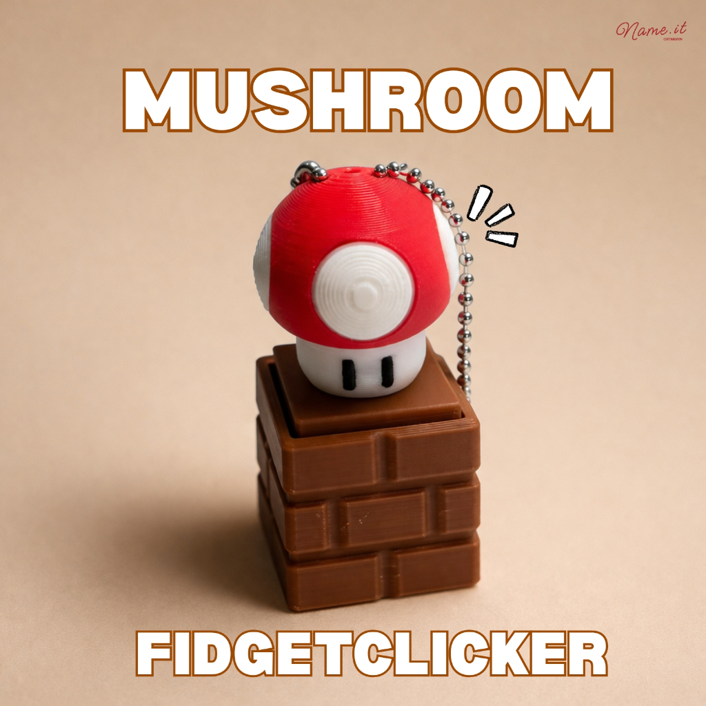 พวงกุญแจเห็ดแดงกดได้ Red Mushroom Clicker
