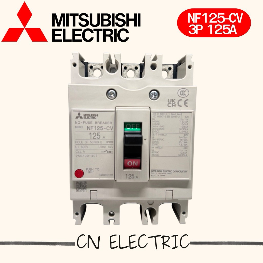 NF125-CV 3P 125A MITSUBISHI MCCB เบรคเกอร์ 3P