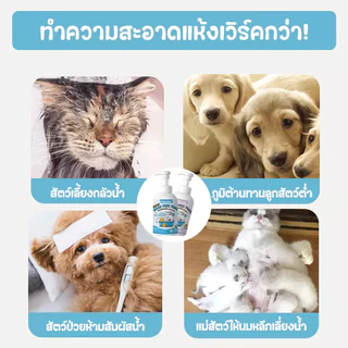 PETLUSCI® โฟมอาบน้ำแห้งสัตว์เลี้ยง 500ML ไม่ต้องล้างน้ำ อาบน้ําแมว แชมพูสุนัข แชมพูแมว ดับกลิ่น