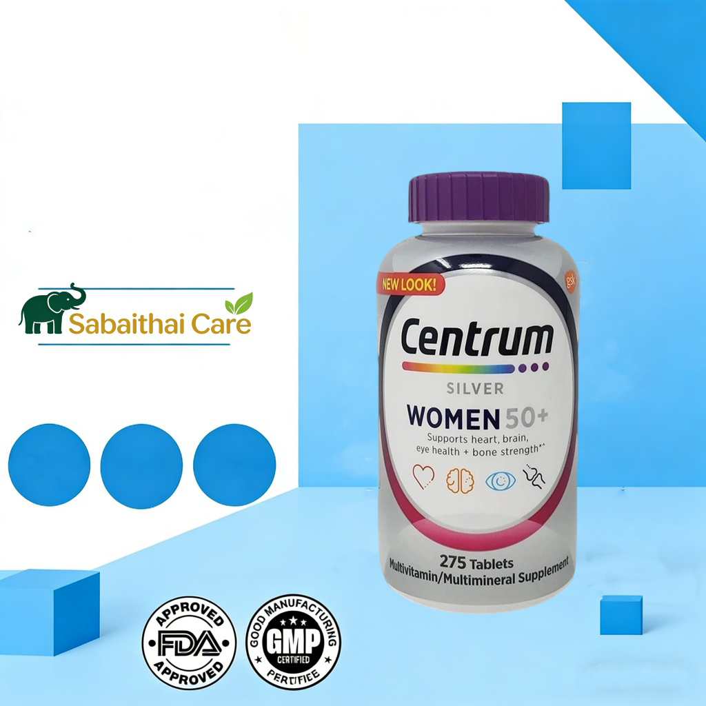 Centrum Silver Women Men 50+ Multivitamins Multimineral 275 Tablets วิตามินรวมสำหรับผู้หญิง วิตามินร