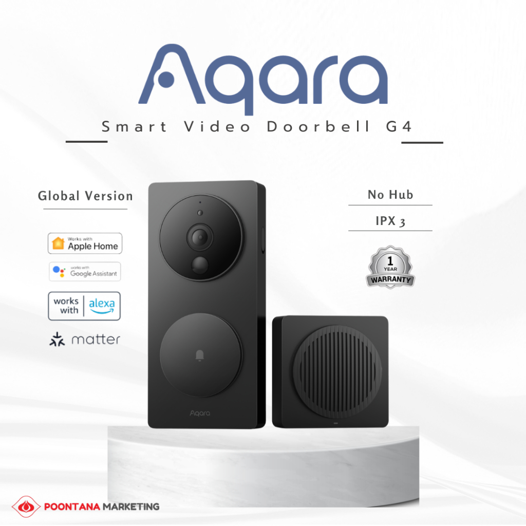 Aqara Smart Video Doorbell G4 กริ่งประตูพร้อมกล้องอัจฉริยะ