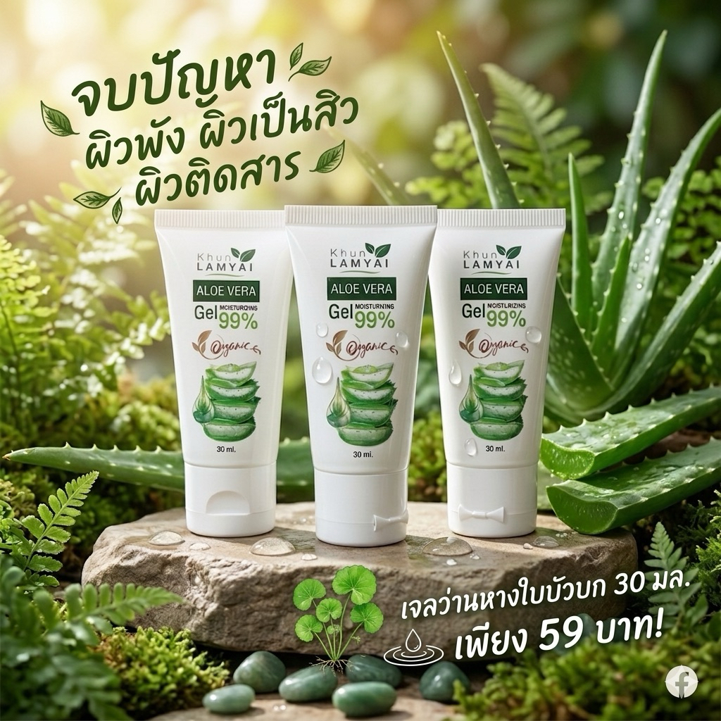 เจลว่านหางใบบัวบก ผสมคอลลาเจน ลดสิว แก้แพ้ ขนาด 30 กรัม