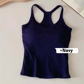พร้อมส่ง สายเดี่ยวผ้าร่องมีบรา สายเดี่ยวสีพื้นคอยู สายเดี่ยวผ้าดีพรีเมียม สีพื้น ใส่ทำงาน เบสิคbasic