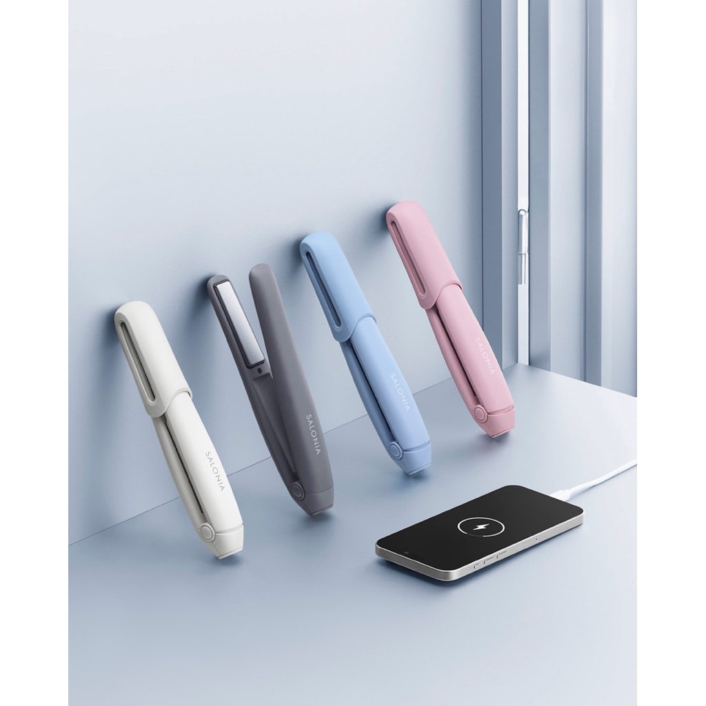 🇯🇵พรี | แท้ SALONIA - CORDLESS HAIR STRAIGHTENER เครื่องหนีบผมแบบพกพา 🇯🇵