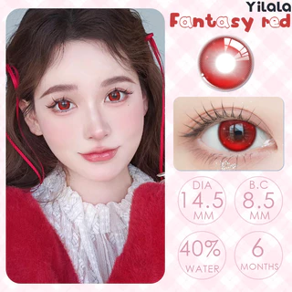 🔥สามารถใช้งานได้นาน 6 เดือน🔥คอนแทคเลนส์ Ruby red ขนาดกลาง Yilala ธรรมชาติ เนียน ตากลมขึ้น❤️