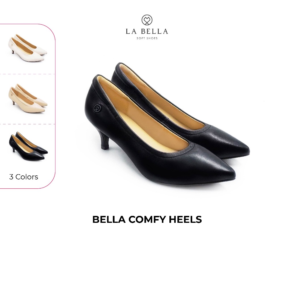 LA BELLA รองเท้าหนังแกะส้นสูง รุ่น BELLA COMFY HEELS 3 สี