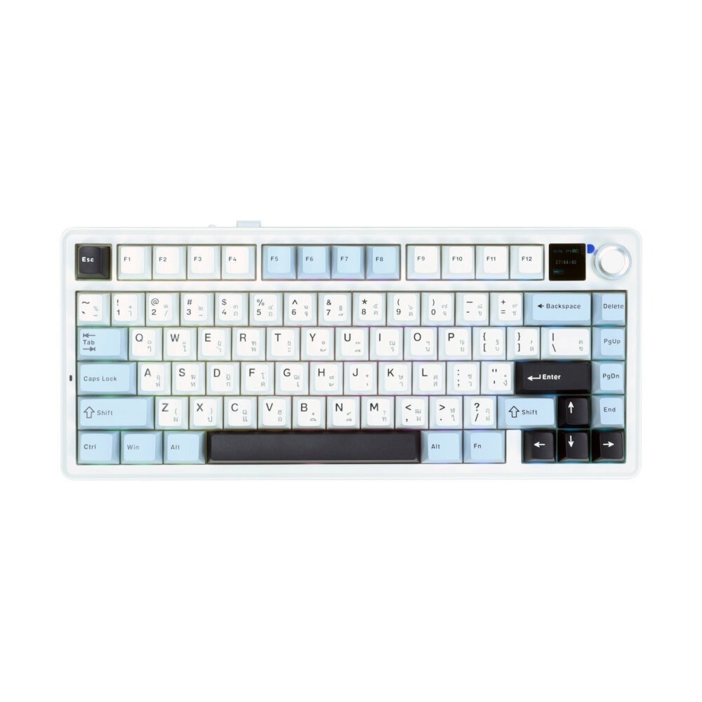 KEYBOARD WIRELESS BLUETOOTH AULA F75MAX LIGHT BLUE/WHITE/DARK PURPLE (REAPER SWITCH คีย์บอร์ด)