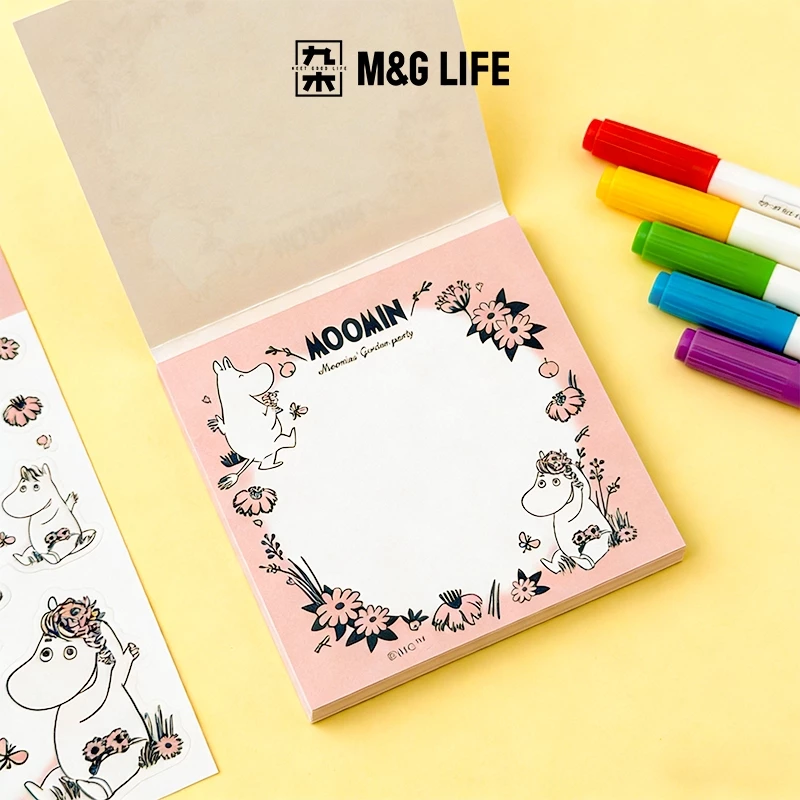 M&G Life x Moomin Memo Pad สติกเกอร์การ์ตูนสร้างสรรค์สำหรับตกแต่งสมุดวางแผน DIY สมุดบันทึกพกพา