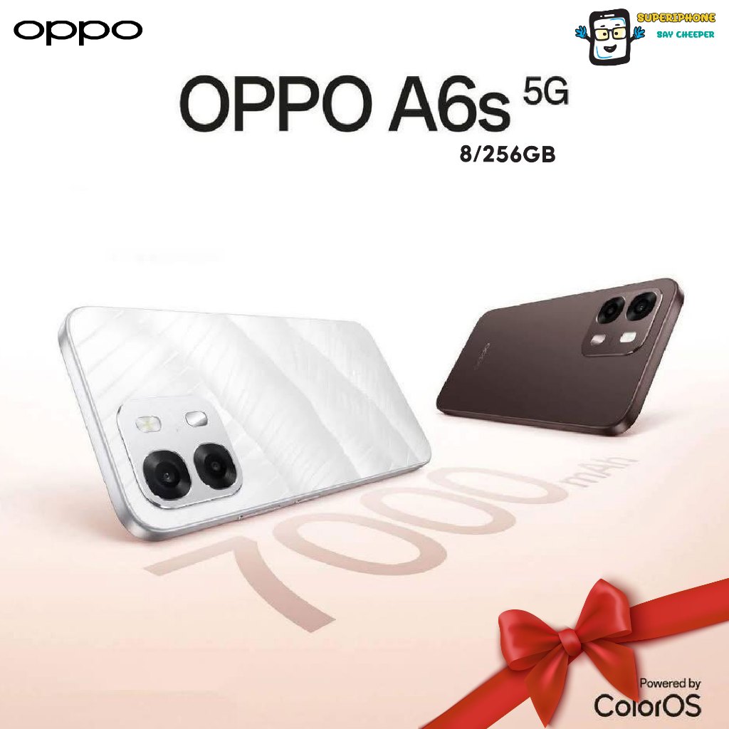OPPO A6s รุ่น 5G (8/256GB)ดีไซน์ทันสมัย จอ 6.75 l  MediaTek Dimensity 6300(By Shopee  SuperTphone123