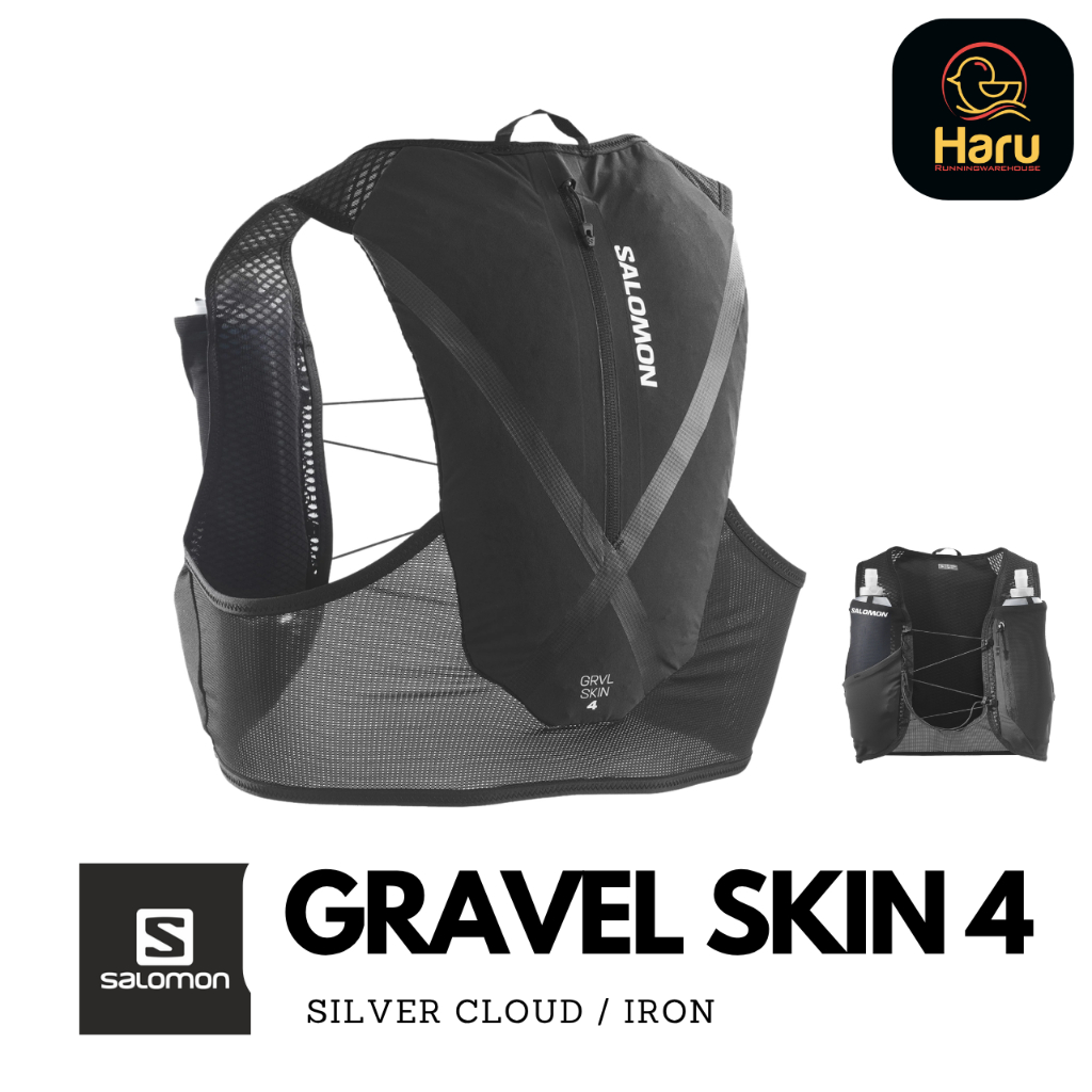 Salomon GRVL SKIN 4 SS26 : เป้น้ำสำหรับวิ่งเทรล และ ถนน ขนาด 4 ลิตร Black