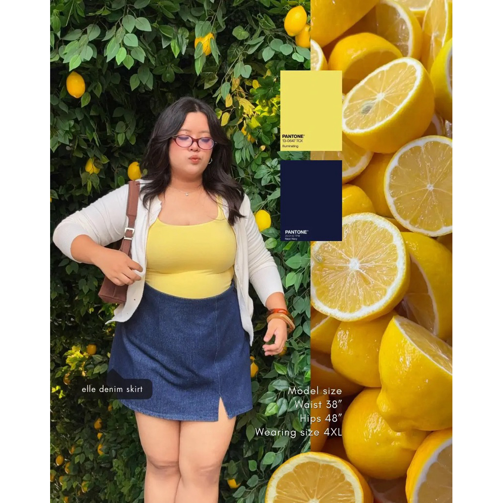 Elle Denim Skirt กระโปรงยีนส์สาวอวบ มีซับกางเกง เอวสูงเหนือสะดือ แมทช์ง่ายใส่สบาย