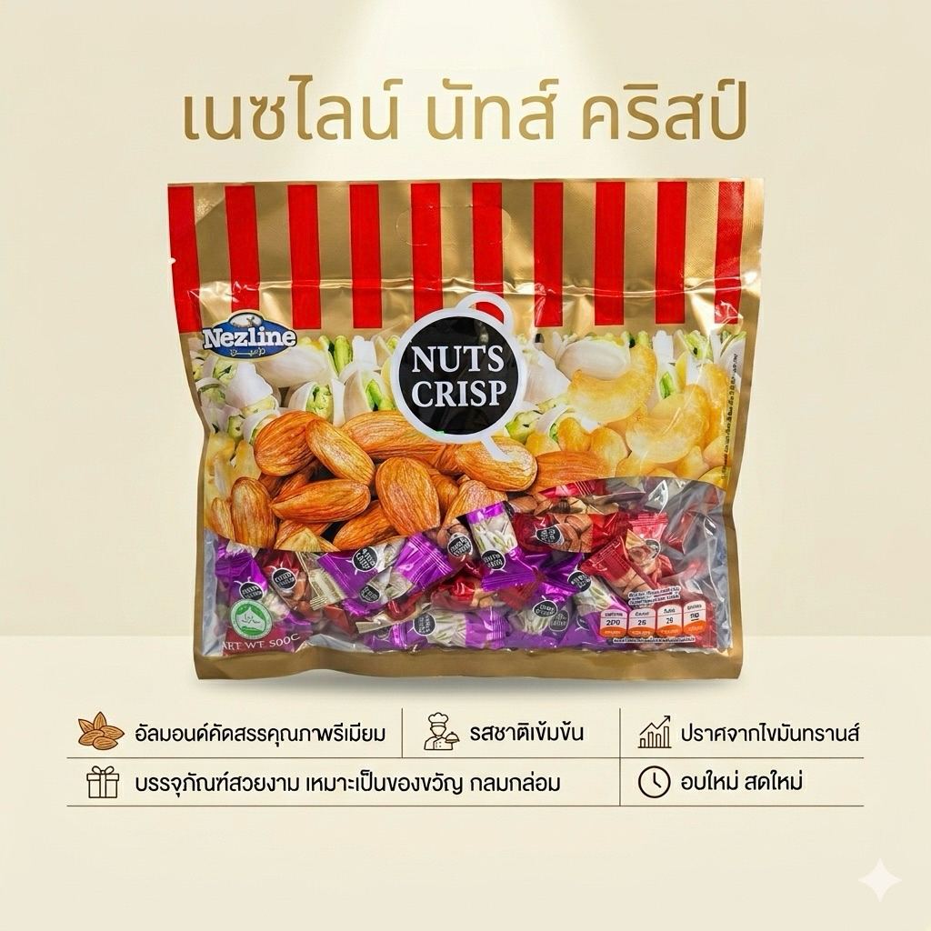 Nezline Nuts Crisp อัลมอนด์เคลือบกรอบ คละรส