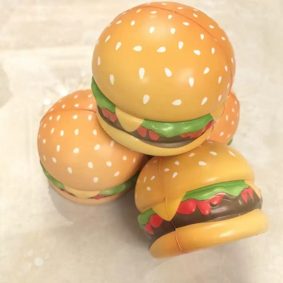 ของเล่นโฟม PU, ของเล่นคืนตัวช้า, ของเล่นรูปทรงอาหารสมจริง, ของเล่นบีบรูปแฮมเบอร์เกอร์
