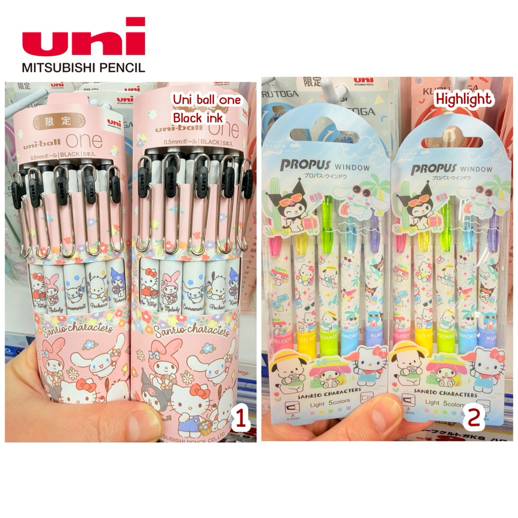 พร้อมส่ง !!! ปากกาดำ เซต uni ball one ไฮไลท์เซตsanrio limited japan (BTT) (MBT) (11) (13) 4.3/2026
