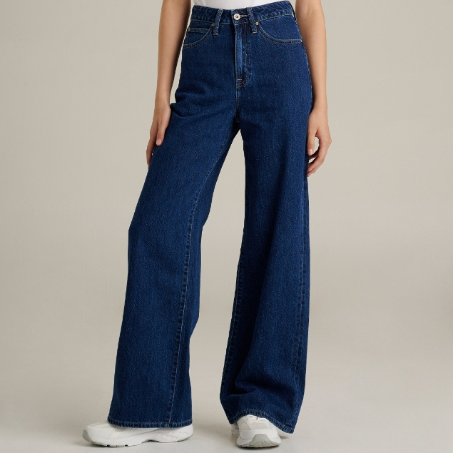 Mc JEANS (แม็คยีนส์) กางเกงยีนส์ผู้หญิง กางเกงยีนส์ทรงปลายขากว้าง เอวกลาง Wide Legs Jeans มีให้เลือก 2 สี MFWZ263