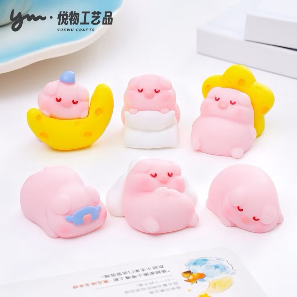 ⭐️พร้อมส่ง TH⭐️น้องหมูง่วงนอน ตัวจิ๋วสุดน่ารัก ขนาด S🌈แบบสุ่มสี 🌈ราคาต่อ 1 ตัว