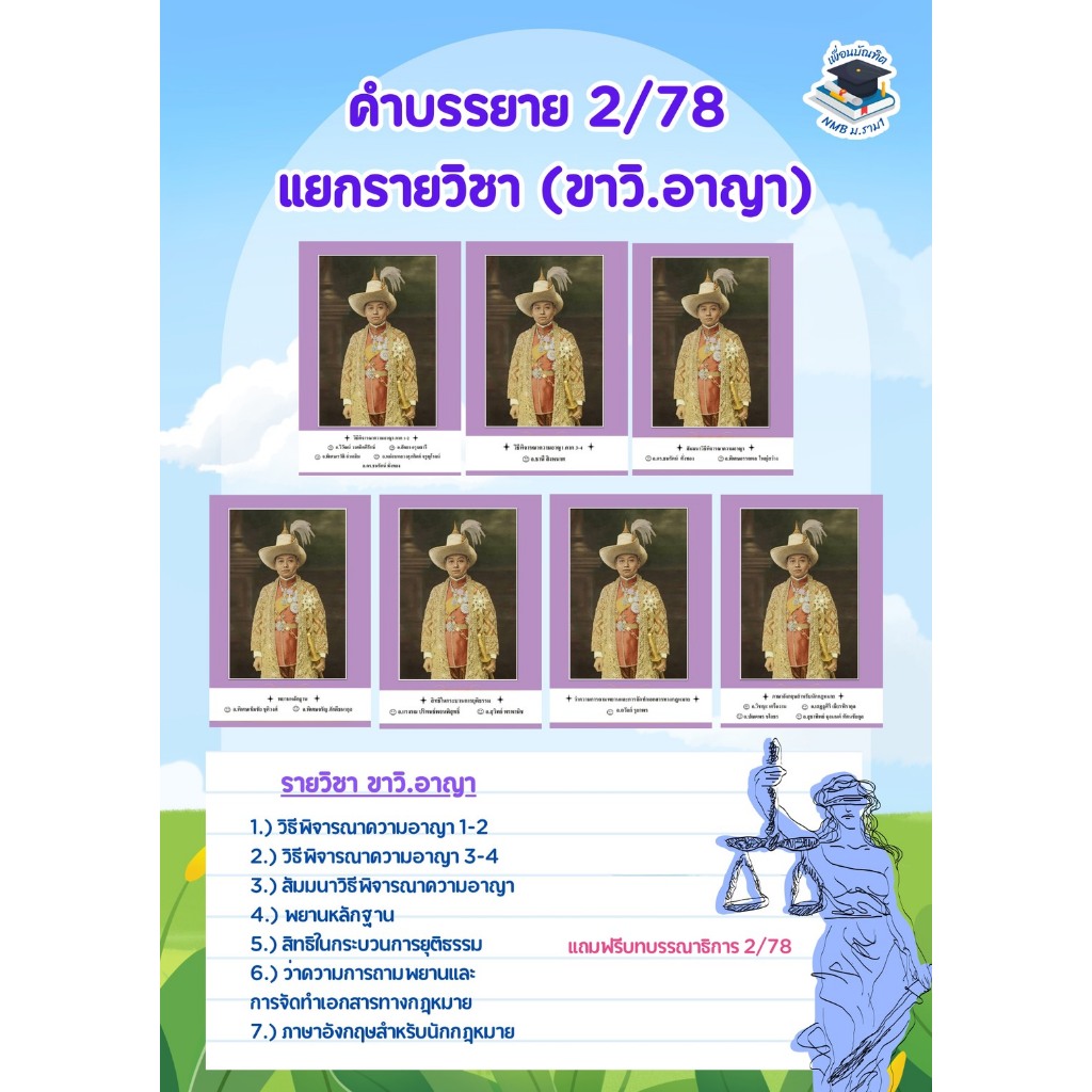 หนังสือคำบรรยายเนติบัณฑิต ภาค 2/78 แยกรายวิชาทั้งชุด(สามารถซื้อแยกขาได้) (ขาวิ.แพ่ง+ขาวิ.อาญา)แถมฟรีบทบรรณาธิการ