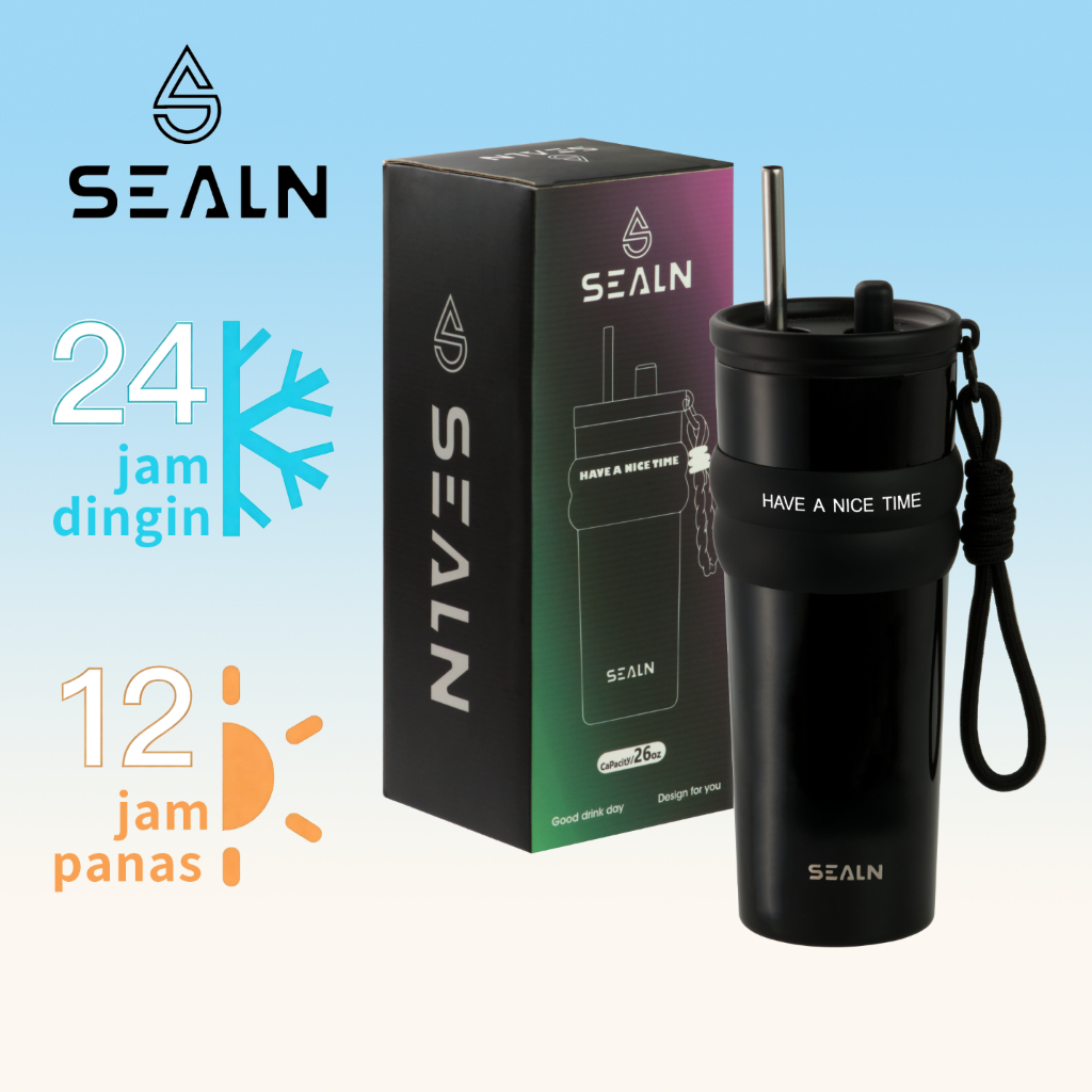 SEALN (26 ออนซ์)แก้วเก็บความเย็น เคลือบเซรามิค ดื่มน้ำชา กาแฟ น้ำผลไม้ สแตนเลส ขนาดพกพา สูญญากาศ ถ้วยเก็บความร้อน ทนทาน